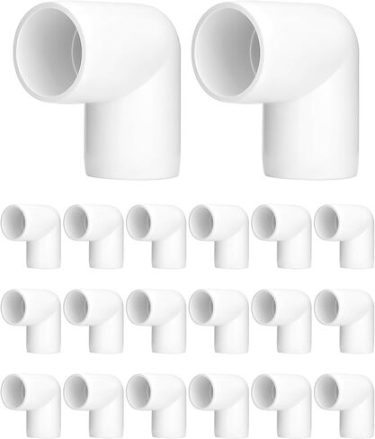 QWORK 1/2" PVC 90 Degree Elbow Fitting - Professional Grade, White, 20 Pcs in Saudi Arabia