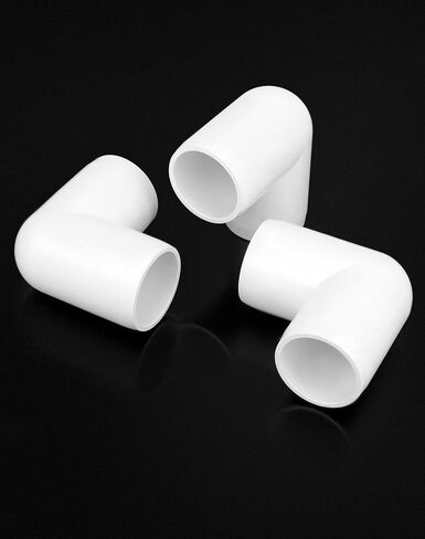 QWORK 1/2" PVC 90 Degree Elbow Fitting - Professional Grade, White, 20 Pcs in Saudi Arabia
