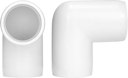 QWORK 1/2" PVC 90 Degree Elbow Fitting - Professional Grade, White, 20 Pcs in Saudi Arabia