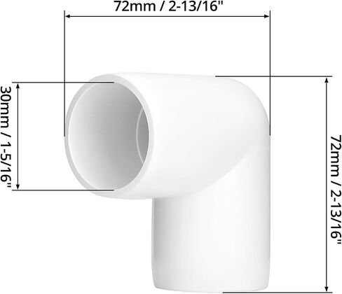 QWORK 1/2" PVC 90 Degree Elbow Fitting - Professional Grade, White, 20 Pcs in Saudi Arabia