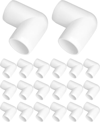 QWORK 1/2" PVC 90 Degree Elbow Fitting - Professional Grade, White, 20 Pcs in Saudi Arabia