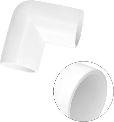 QWORK 1/2" PVC 90 Degree Elbow Fitting - Professional Grade, White, 20 Pcs in Saudi Arabia
