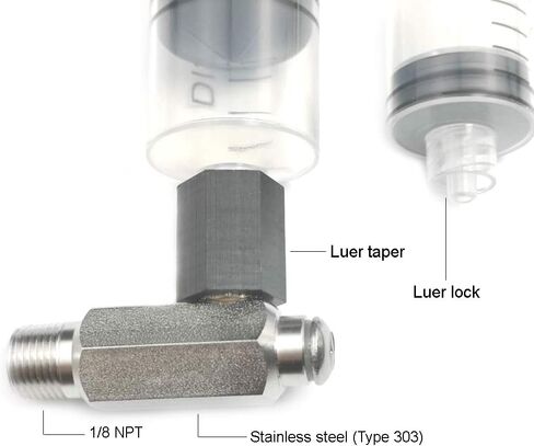 تركيبات Luer مع 303 من الفولاذ المقاوم للصدأ، قابلة للفصل، 1/8 بوصة NPT وقفل Luer (عبوة من 1) in Kuwait
