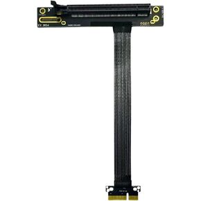 PCI-E 4.0 4x إلى X4 16x كبل تمديد تمديد PCI Gen4 PCIe X4 موسع مطلي بالفضة مرنة لمحول GPU SSD (50 سم ، 90 درجة إلى x16) in Saudi Arabia