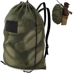 Archerest 2 Pack Extra Mesh Mesh Duck Decoy Bag ، أكياس شرك لأوز البطة مع الرباط المزدوج وأشرطة الكتف القابلة للتعديل ، حقيبة تخزين الصيد من الطيور المائية الخفيفة الوزن in Kuwait