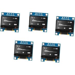5 pcs 0.96 Inch I2C OLED Display Module, 128x64 Pixel SSD1306 I2C/IIC Interface, Self-Luminous Screen Board Compatible with Arduino Raspberry Pi ESP32 STM32 (White) in Saudi Arabia