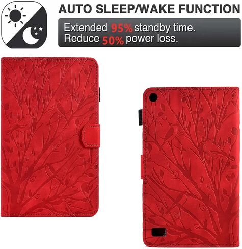 Tablet Travel متوافق مع Kindle Fire 7 2019/2017/2015 حالة جلدية 7 بوصة ، حريق Case 7 (9./7/5) غطاء وقائي مقاوم للمنزل مع فتحة بطاقة/أوتوماتيكي in Kuwait