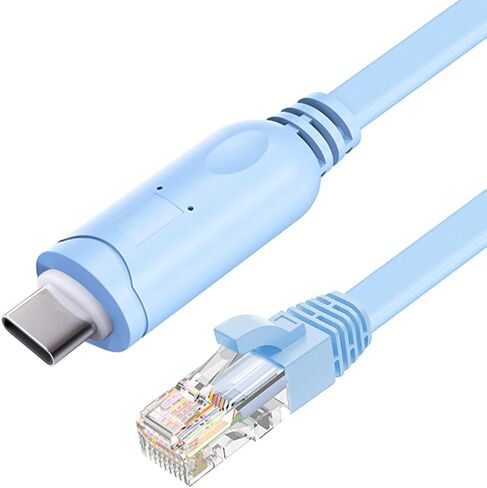 كابل وحدة التحكم في USB-C إلى RJ45 6 قدمًا ، محول USB Type C التسلسلي لأجهزة توجيه/مفاتيح Cisco ، Juniper ، Ubiquiti ، متوافق مع MacBook Pro و Chromebook و iPad Pro (Blue) in Kuwait