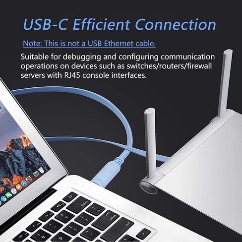 كابل وحدة التحكم في USB-C إلى RJ45 6 قدمًا ، محول USB Type C التسلسلي لأجهزة توجيه/مفاتيح Cisco ، Juniper ، Ubiquiti ، متوافق مع MacBook Pro و Chromebook و iPad Pro (Blue) in Kuwait