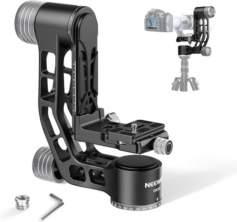 NEEWER Gimbal Tripod Head Professional Heavy Duty Aluminum Alloy with Arca Type Quick Release Plate, GM101 Supports Smoother 360 Degree Panoramic Shooting for DSLR Camera Up to 30lbs/13.6kg in Kuwait