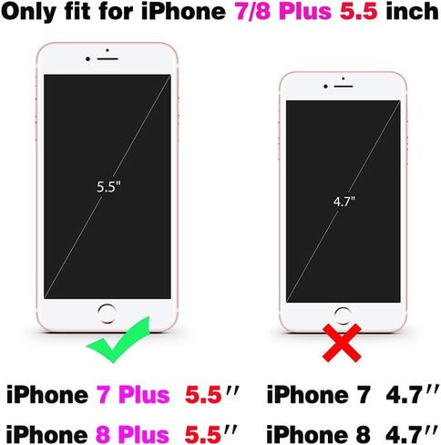 علبة الهاتف لـ iPhone 7Plus 8Plus 7/8 بالإضافة إلى حامي الشاشة الزجاجية المقسى وحامل البطاقة محفظة محفظة ، غطاء خلايا جلدية in Kuwait