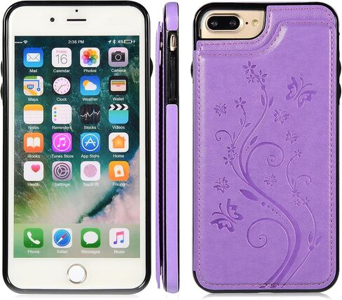 علبة الهاتف لـ iPhone 7Plus 8Plus 7/8 بالإضافة إلى حامي الشاشة الزجاجية المقسى وحامل البطاقة محفظة محفظة ، غطاء خلايا جلدية in Kuwait