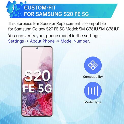بالنسبة إلى Samsung Galaxy S20 FE 5G سماعة الأذن ، استبدال السماعة البديلة للسماعات النمطية الإصلاح بديل للقطعة الأذن in Kuwait