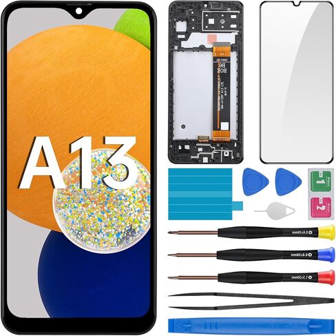 لاستبدال شاشة Samsung Galaxy A13 مع إطار LCD Display Discitizer Full Assembly Fix Fix مع أدوات الإصلاح مجموعة SM-A135U SM-A135U1 in Kuwait