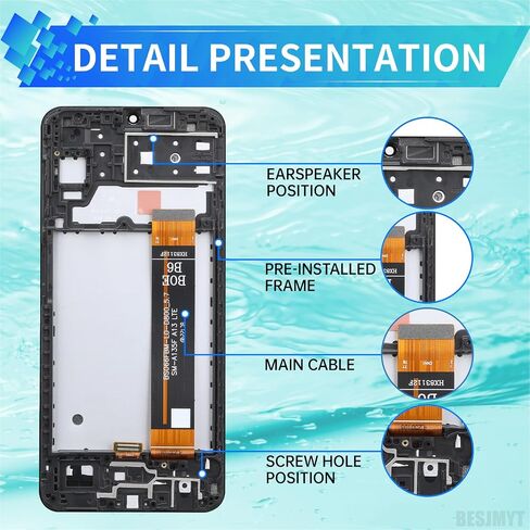 لاستبدال شاشة Samsung Galaxy A13 مع إطار LCD Display Discitizer Full Assembly Fix Fix مع أدوات الإصلاح مجموعة SM-A135U SM-A135U1 in Kuwait