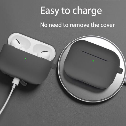 Airpods Pro Generation Case Cover: Apple Airpods Pro 1st Generation Case Soft Silicone Protective Cover with Keychain Hook Airpods Pro 1st Gen Case Cover Protector with Dust Plug (Peach Pink) in Kuwait