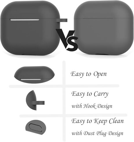 Airpods Pro Generation Case Cover: Apple Airpods Pro 1st Generation Case Soft Silicone Protective Cover with Keychain Hook Airpods Pro 1st Gen Case Cover Protector with Dust Plug (Peach Pink) in Kuwait