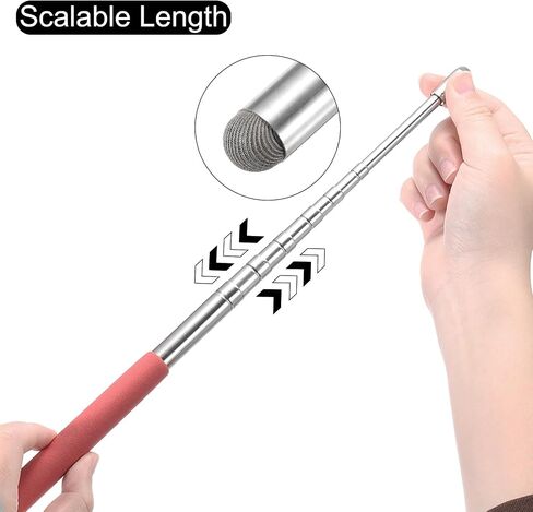 MECCANIXITY 2pcs Telescopic Teachers Pointer Teaching Pointer Stick 39 Inch Retractable Extendable Pointer for Classroom Whiteboard Office Presentation Pointers, Black in Saudi Arabia