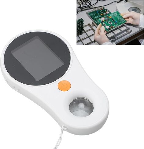 500X Handheld Macro Microscope with 8 LEDs, 2MP Lens, Fixed Focus, 2.0 Inch Color Screen - Portable Magnifying Glass for Detailed Observation (White) in Kuwait
