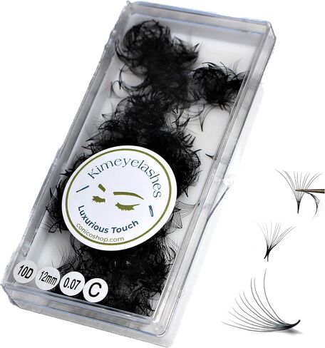 1000PCS Premade Fans Extensions Extensions - 10D Russian Volume C/D Curl - 9mm to 18mm base base fans 0.7mm kimyelashs extension supplies (16 mm ، d curl) in Kuwait