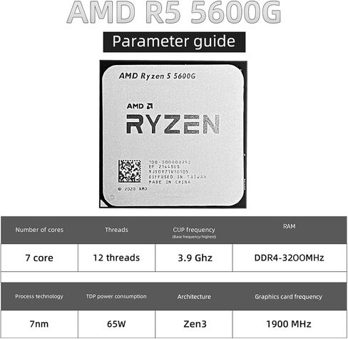 A N R 5 5600G R5 5600G CPU Gaming Processor Socket AM4 3.9GHz Six-Core Twelve-Thread 65W DDR4 Desktop Accessories in Saudi Arabia