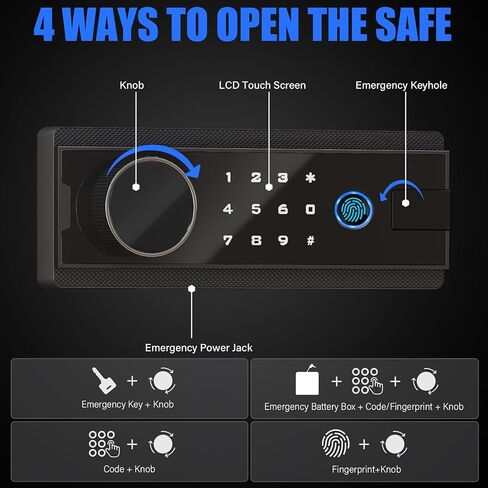 10-14 Gun Safe for Shotguns, Large Unassembled Fingerprint Gun Safe for Home Rifle and Pistols with Dual Alarm and Mute Mode, Long Gun Cabinet with Touchscreen Pad, Removable Shelves in Saudi Arabia