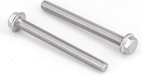 M8-1.25 × 45 مم مسامير رأس سداسية مسننة من الفولاذ المقاوم للصدأ، 304 مسامير رأس سداسية ذات حواف 18-8 من الفولاذ المقاوم للصدأ، خيط كامل، خيط خشن UNC، 10 قطع in Saudi Arabia