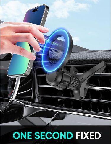 Super Magnets-Magnetic Car Phone Mount, Air Vent Phone Holder Car, Magnetic Car Mount for iPhone 16 15 14 13 14 Pro Max Plus, V-Black in Saudi Arabia