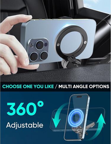 Super Magnets-Magnetic Car Phone Mount, Air Vent Phone Holder Car, Magnetic Car Mount for iPhone 16 15 14 13 14 Pro Max Plus, V-Black in Saudi Arabia
