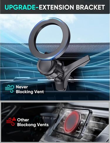 Super Magnets-Magnetic Car Phone Mount, Air Vent Phone Holder Car, Magnetic Car Mount for iPhone 16 15 14 13 14 Pro Max Plus, V-Black in Saudi Arabia