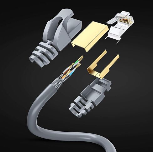 كابل Ethernet CAT7 10 أقدام-6 عبوات رقعة شبكة LAN عالية السرعة ، موصلات مطلية بالذهب RJ45 ، 600 ميجا هرتز ، 10 جيجابت في الثانية-لجهاز التوجيه ، المودم ، الكمبيوتر ، الألعاب ، البث-الأزرق in Kuwait