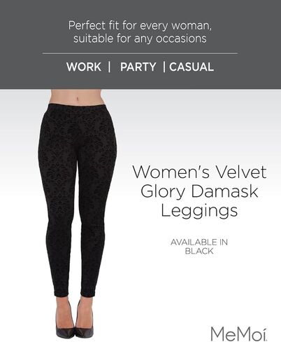 MeMoi Velvet Glory Damask Leggings in Saudi Arabia