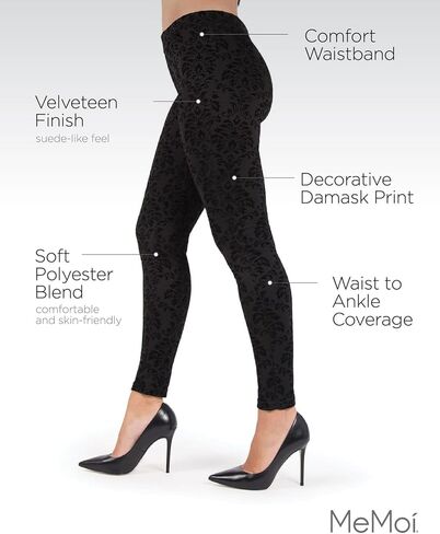 MeMoi Velvet Glory Damask Leggings in Saudi Arabia