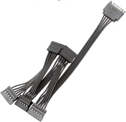 5 سلك Sata 15pin ذكر إلى كابل تمديد الإناث 1 إلى 1 2 3 4 5 6 لحبل طاقة واجهة القرص الثابت للكمبيوتر (من 1 إلى 4) in Saudi Arabia