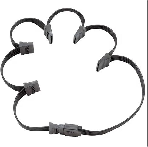 5 سلك Sata 15pin ذكر إلى كابل تمديد الإناث 1 إلى 1 2 3 4 5 6 لحبل طاقة واجهة القرص الثابت للكمبيوتر (من 1 إلى 4) in Saudi Arabia