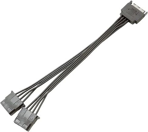 SATA 15Pin Male to 2 4Pin Female IDE HDD Power Hard Drive Y Cable 15 Pin to 4 Pin Cord 0.2M(1 X 4pin) in Kuwait
