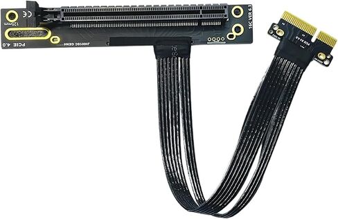 PCI-E 4.0 4x إلى X4 16x كبل تمديد تمديد PCI Gen4 PCIe X4 موسع مطلي بالفضة مرنة لمحول GPU SSD (50 سم ، 90 درجة إلى x16) in Saudi Arabia
