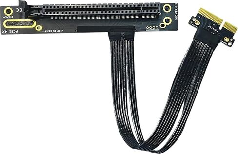 PCI-E 4.0 4x إلى X4 16x كبل تمديد تمديد PCI Gen4 PCIe X4 موسع مطلي بالفضة مرنة لمحول GPU SSD (50 سم ، 90 درجة إلى x16) in Saudi Arabia
