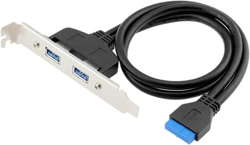 50cm PC Mainboard 20 Pin to USB 3.0 Ports Cable Motherboard 2 USB3.0 Panel Bracket Extension Cable 5Gbps(Blue) in Saudi Arabia