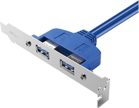 50cm PC Mainboard 20 Pin to USB 3.0 Ports Cable Motherboard 2 USB3.0 Panel Bracket Extension Cable 5Gbps(Blue) in Saudi Arabia