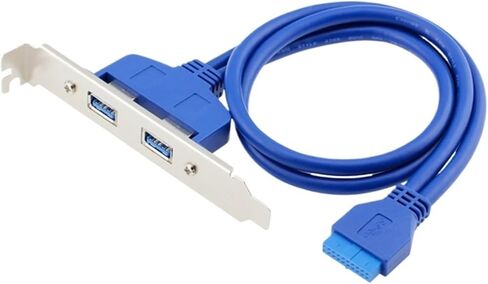 50cm PC Mainboard 20 Pin to USB 3.0 Ports Cable Motherboard 2 USB3.0 Panel Bracket Extension Cable 5Gbps(Blue) in Saudi Arabia