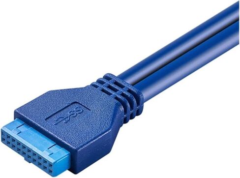 50cm PC Mainboard 20 Pin to USB 3.0 Ports Cable Motherboard 2 USB3.0 Panel Bracket Extension Cable 5Gbps(Blue) in Saudi Arabia