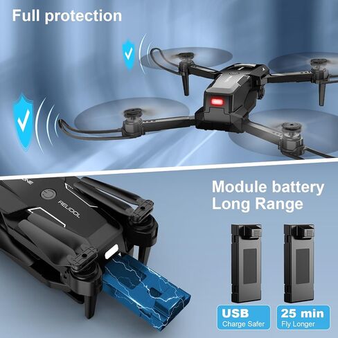 Drone with Camera - Drone with Screen on Controller for Beginners, Foldable Remote Control Quadcopter with Voice Gesture Control, 3D Flip, One Key Start, Emergency Stop, 2 Batteries, Easier to use in Saudi Arabia