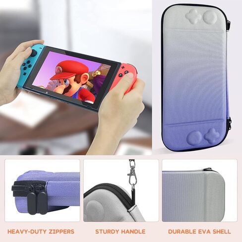 Carrying case for Switch 2,Waterproof, dustproof, dirtproof, shockproof, all-around protection, large capacity, easy to carry, convenient for travel Carrying case (pu gradient yellow green) in Saudi Arabia