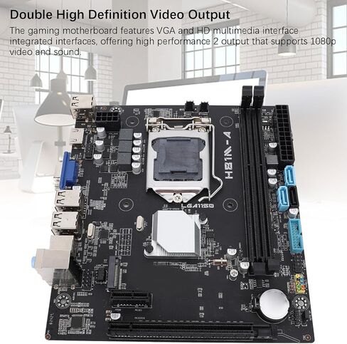 Bewinner Gaming Mining Motherboard for LGA1150 ATX DDR3, M.2 NVME 1080p PCIE 2.0x16 Gaming, VGA HD, CR2032 x 1 240mah, Supports for Core i7 i5 i3 in Saudi Arabia