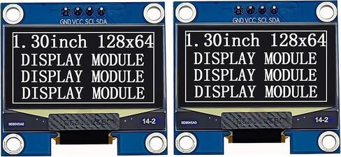 1.3 inch OLED Display Module I2C IIC 128x64 LCD Screen S H1106 12864 Compatible Arduino (2 Pack, White) in Kuwait