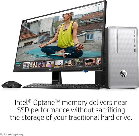 HP Pavilion (590-p0050) Desktop Computer with Intel Core i5+8400 Processor, 8GB RAM and 16 GB Intel Optane Memory, 1TB Hard Drive, Windows 10 (Silver) in Kuwait