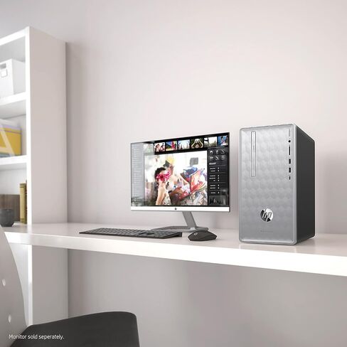 HP Pavilion (590-p0050) Desktop Computer with Intel Core i5+8400 Processor, 8GB RAM and 16 GB Intel Optane Memory, 1TB Hard Drive, Windows 10 (Silver) in Kuwait