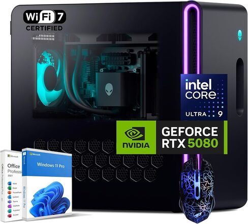 Eloyware Aurora Gaming Desktop 2025 ، Intel Core Ultra 9 285k (24-core ، حتى 5.6 جيجا هرتز) ، Nvidia Geforce RTX 5080 GDDR7 (> 4090) ، 64GB DDR5 RAM | 8TB M. in Kuwait