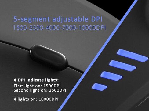 Zelotes C18 Gaming Mouse ، Wired Vertical with Control Bar 10000DPI ergonomonic for Computer PC Desktop Macbook Black in Saudi Arabia